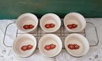 Vintage Villeroy en Boch ramequins in houder, tomaat, Antiek en Kunst, Ophalen of Verzenden