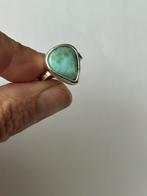 925 zilveren larimar ring mt 16, Ophalen of Verzenden, Dame, Zilver, Kleiner dan 17