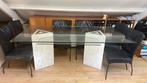 Glazen tafel met zes Montis Spica stoelen. 100 x 200 cm, Ophalen, Gebruikt