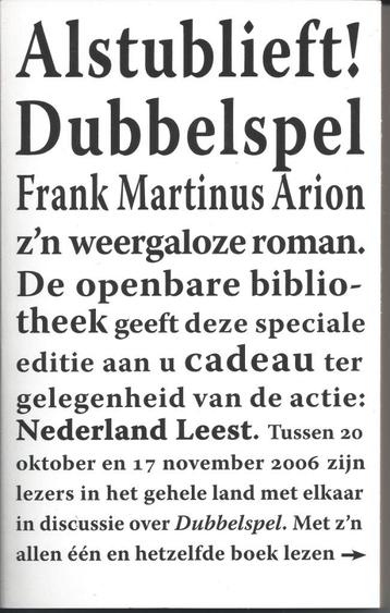 Frank Martinus Arion - Dubbelspel beschikbaar voor biedingen
