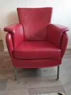 Rode leren dames fauteuil Montell, 75 tot 100 cm, Minder dan 75 cm, Gebruikt, Leer