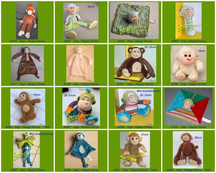 aap aapje Happy Horse Blokker, Kinderen en Baby's, Speelgoed | Knuffels en Pluche, Zo goed als nieuw, Overige typen, Ophalen