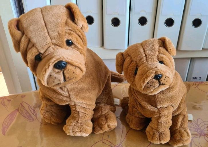 2 pluche mops honden, speelgoed honden, knuffel beesten, Kinderen en Baby's, Speelgoed | Knuffels en Pluche, Nieuw, Hond, Ophalen of Verzenden