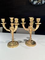 Verguld bronzen kandelaars, Albert Marionnet, Paris, ca 1890, Antiek en Kunst, Ophalen, Goud