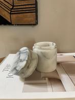Vintage Carrara Marmeren Deksel Pot, Minimalist Home Decor, Ophalen of Verzenden, Gebruikt