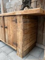 Robuuste Franse werkbank dressoir badkamermeubel kast, Antiek en Kunst, Ophalen