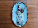 Porseleinen ovalen wandbord, gestempeld, Ophalen of Verzenden
