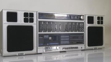 Philips D8644 Ghettoblaster Stereo  (Defect, 1980s) beschikbaar voor biedingen