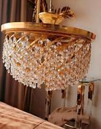 Mooie plafonnière kroonluchter bladgoud swarovski kristal, Ophalen of Verzenden, Zo goed als nieuw