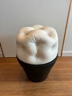 Dutch Summer Lederen Poef BUX, Huis en Inrichting, Ophalen, Minder dan 50 cm, Gebruikt, Rond