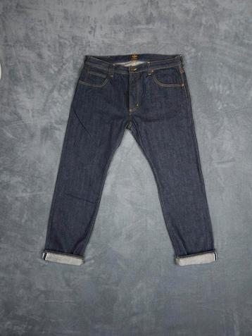 Lee Broek 101 W36 L32 Rider Donkerblauw Selvedge Denim Jeans beschikbaar voor biedingen