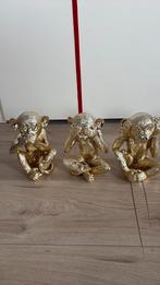Gouden apen zien horen zwijgen, Huis en Inrichting, Woonaccessoires | Overige, Ophalen of Verzenden, Zo goed als nieuw