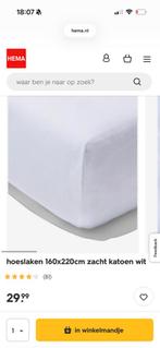 Wit hoeslaken HEMA 160x220, Huis en Inrichting, Slaapkamer | Beddengoed, Ophalen of Verzenden, Wit, Hoeslaken of Sloop, Nieuw