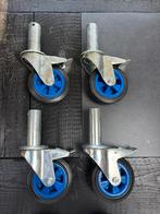 Set van 4 nieuwe dubbelgeremde steigerwielen 150 mm, Doe-het-zelf en Verbouw, Ophalen of Verzenden, Zo goed als nieuw, Overige typen