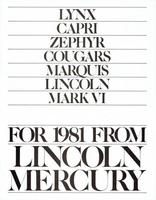 Folder Lincoln en Mercury modellen (1981), Boeken, Auto's | Folders en Tijdschriften, Gelezen, Overige merken, Verzenden