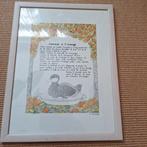 Poster recept canard  a l' Orange ingelijst, Ophalen of Verzenden, Minder dan 50 cm, Foto of Poster, Minder dan 50 cm