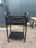 Zwart metalen rolkar kar op wielen trolley, Ophalen, Zo goed als nieuw