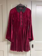 Bordeaux Rode Hell Bunny Velvet Jurk - Maat M, Maat 38/40 (M), Ophalen of Verzenden, Zo goed als nieuw, Hell bunny