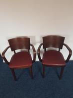 stoel stoelen hout kok ede zwart bruin eetkamer leuning rood, Ophalen, Gebruikt, Vintage, Vijf, Zes of meer stoelen