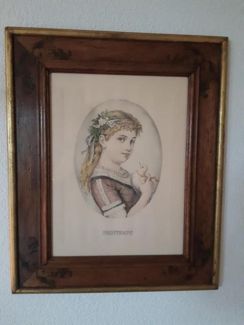 Italiaanse prenten van 3 meisjes, Antiek en Kunst, Kunst | Tekeningen en Foto's, Ophalen of Verzenden
