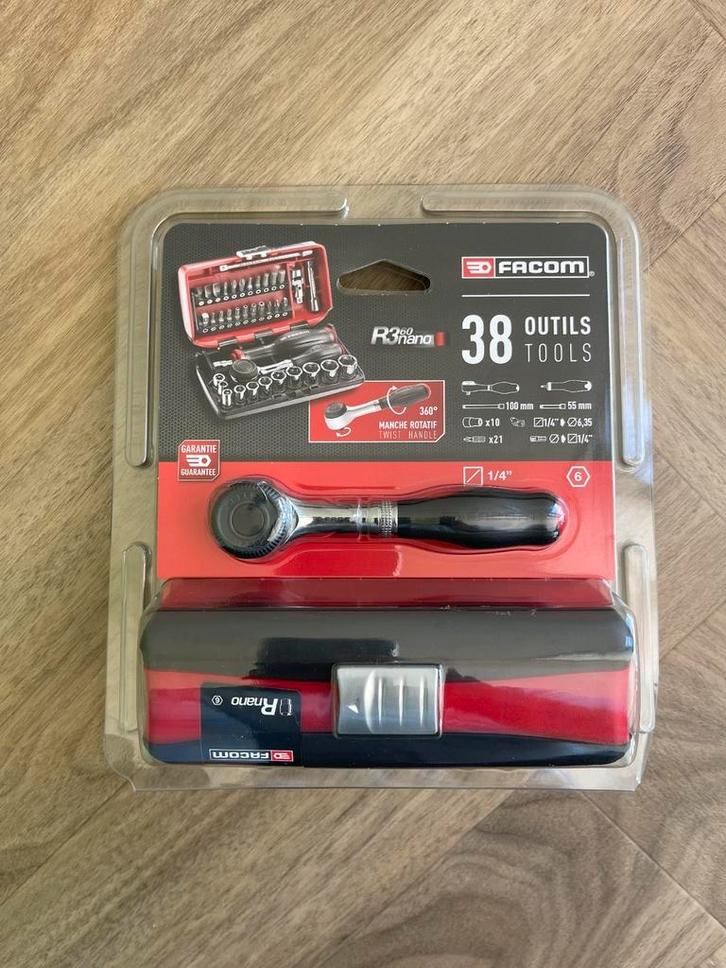 Facom 1/4 doppenset metrisch 6-kant 38-delig, Doe-het-zelf en Verbouw, Gereedschap | Handgereedschap, Nieuw, Ophalen of Verzenden