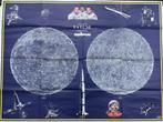 Geïllustreerde poster maan en ruimtevoertuigen J. Devos,1968, Verzamelen, Luchtvaart en Vliegtuigspotten, Ophalen of Verzenden