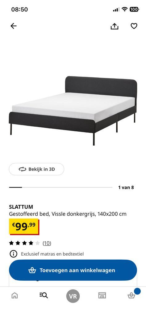 Ikea bed 1,40 x 2,00 niet gebruikt, Huis en Inrichting, Slaapkamer | Bedden, Zo goed als nieuw, Tweepersoons, 140 cm, Stof, Ophalen of Verzenden