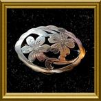 Oude zilveren bloemen broche, Teka, Sieraden, Tassen en Uiterlijk, Antieke sieraden, Ophalen of Verzenden, Zilver, Broche