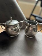 Kurz Tiel zilvertinnen melkkannetje en suikerpotje, Antiek en Kunst, Antiek | Tin, Ophalen of Verzenden