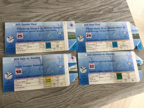 4 gebruikte tickets Euro 2000 in Nederland en België, Verzamelen, Sportartikelen en Voetbal, Gebruikt, Overige typen, Ophalen of Verzenden