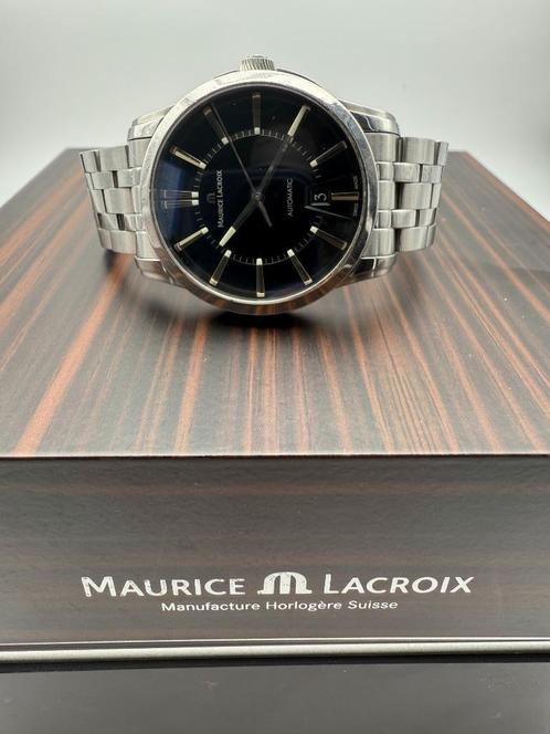 Maurice Lacroix Pontos Date, Sieraden, Tassen en Uiterlijk, Horloges | Heren, Zo goed als nieuw, Polshorloge, Overige merken, Staal