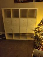Ikea Kallax kast wit 147x147 met lades en deurtjes, Ophalen, Gebruikt, 25 tot 50 cm, Minder dan 100 cm