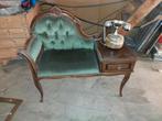 Telefoonbankje retro jaren 70 groen met antieke marmeren tel, Antiek en Kunst, Ophalen