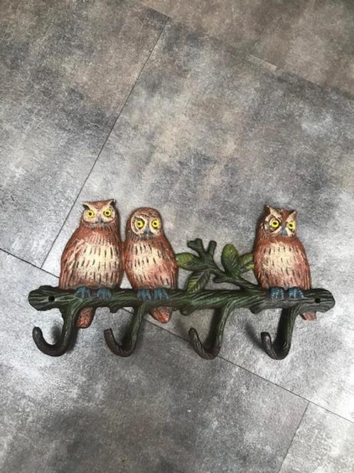 leuke metalen kapstok, uilen op een tak, Huis en Inrichting, Woonaccessoires | Kapstokken, Zo goed als nieuw, Wandkapstok, Minder dan 100 cm