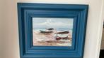 Strand. Marouflé, linnen op board., Antiek en Kunst, Ophalen of Verzenden