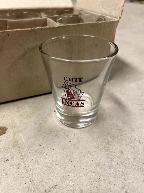 Echte Italiaanse espresso glaasjes van Caffé Incas, Huis en Inrichting, Keuken | Servies, Nieuw, Glas of Glazen, Overige stijlen