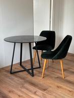 MADE Haku ronde Eetkamertafel - Mat Gerookt Glas, Ophalen, 50 tot 100 cm, Rond, 50 tot 100 cm