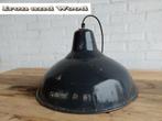 Emaille zwarte vintage kleine hanglamp afmeting D35 H22, Antiek en Kunst, Antiek | Lampen, Ophalen of Verzenden