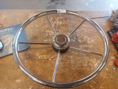 RVS stuurwiel 42 cm, Watersport en Boten, Bootonderdelen, Gebruikt