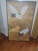 Schilderij Kraanvogels 70x118cm, Ophalen, Overige materialen, Zo goed als nieuw, 75 cm of meer