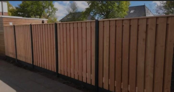 Houten betonlook schuttingen €110,- m1 incl montage!, Tuin en Terras, Schuttingen, Nieuw, Hout, 1 tot 2 meter, 6 meter of meer