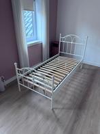 Wit aluminium meisjesbed 200x90, Ophalen, 90 cm, Eenpersoons, Wit