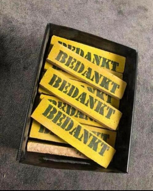 Baksteentjes met tekst “bedankt”, Hobby en Vrije tijd, Feestartikelen, Nieuw, Versiering, Geboorte of Huwelijk, Ophalen