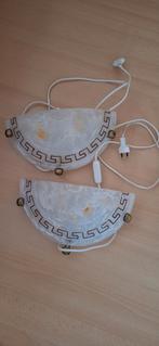 Twee vintage wandlampen, Huis en Inrichting, Lampen | Wandlampen, Ophalen, Gebruikt, Glas, Vintage
