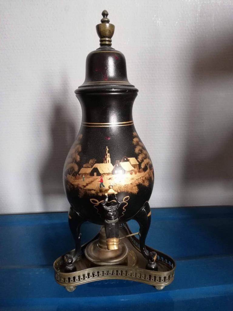 Kraantjeskan met handgeschilderd tafereel, Ophalen of Verzenden