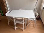Ikea tafel wit met 4 stoelen, Huis en Inrichting, Tafels | Eettafels, Ophalen, Gebruikt, 50 tot 100 cm, 50 tot 100 cm