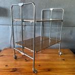 Frans design klaptafel trolley jaren 60 70 vintage chroom, Gebruikt, Gerlinol, Vintage, Ophalen of Verzenden