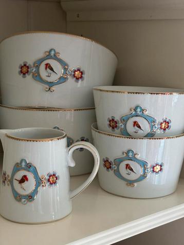 Pip Studio servies Love Birds wit blauw serviesdelen beschikbaar voor biedingen