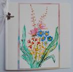 Kaart met bloemen, geschilderd met aquarelverf, Ophalen of Verzenden, Zo goed als nieuw