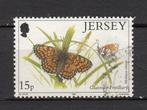 Jersey UK met een bruine Vlinder 1991, Verzenden, Gestempeld
